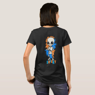 Camiseta de Halloween femenina de esqueleto lindo
