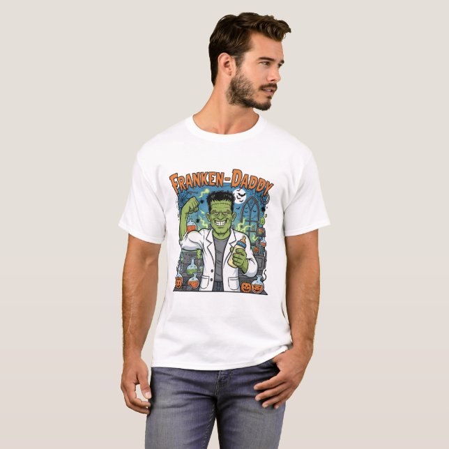 Camiseta de Halloween Franken-Papá para Papás (Anverso completo)