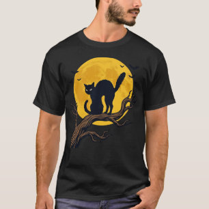 Camiseta de Halloween: Gato Negro Vintage y Luna L