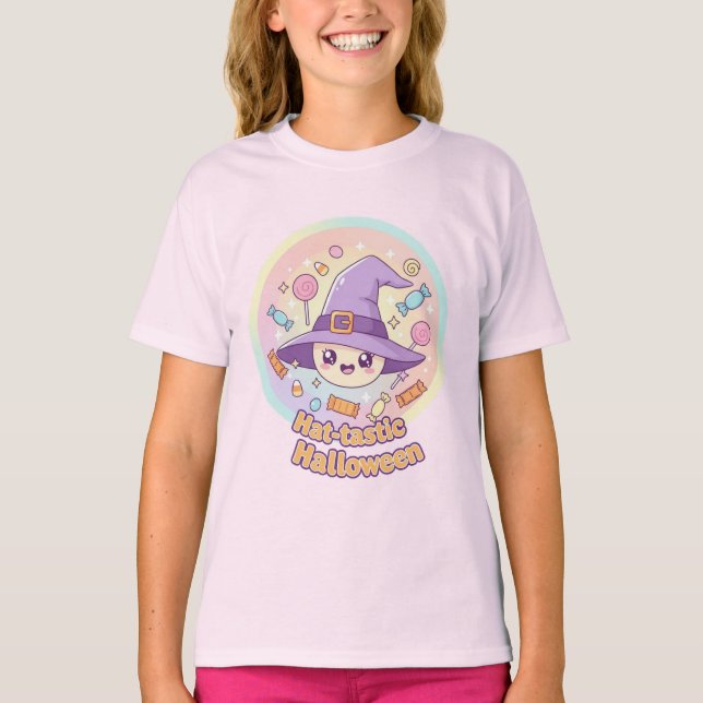 Camiseta de Halloween, Gorra de brujas sonriente - (Anverso)