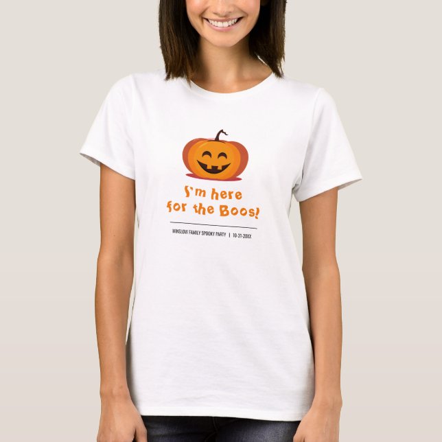 Camiseta de Halloween "Here for Boos" (Anverso)
