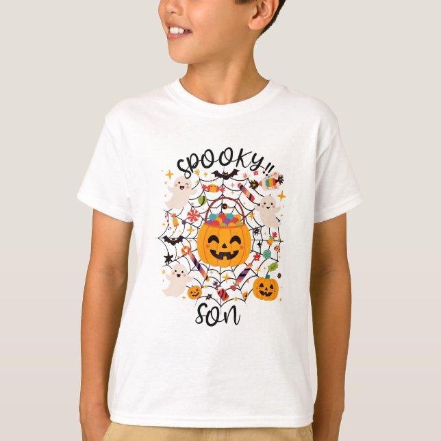 Camiseta de Halloween Kawaii para Mi Hijo (Anverso)