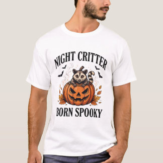 Camiseta de Halloween Mapache Criatura Nocturna