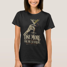 Camiseta de Halloween Martini de Esqueleto de Muje