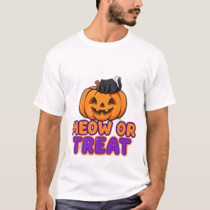 Camiseta de Halloween Meow Or Treat   Camiseta de 