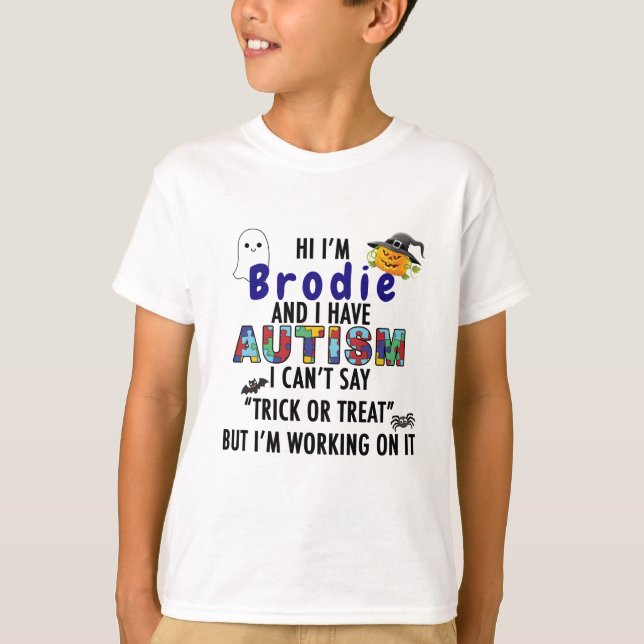 Camiseta de Halloween para autismo / ASD / No verb (Anverso)