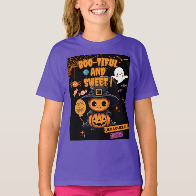 Camiseta de Halloween para Chicas | Hermosa Hallow (Anverso)