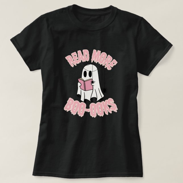 Camiseta de Halloween para el libro fantasma lindo (Diseño del anverso)