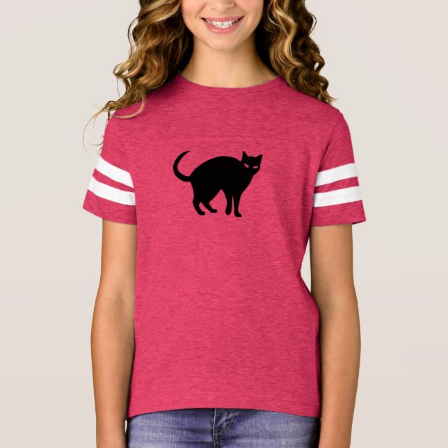 Camiseta de Halloween para gato negro lindo (Anverso)