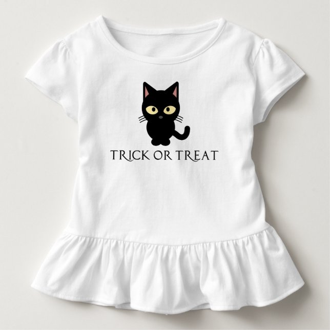 Camiseta de Halloween para gato negro lindo (Anverso)