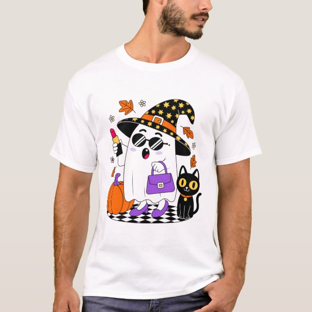 Camiseta de Halloween para hombres fantasma (Anverso)