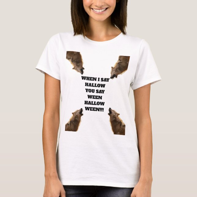 Camiseta de Halloween para lobos de rockeros (Anverso)