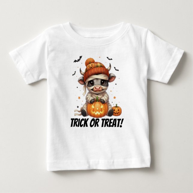 Camiseta de Halloween para los niños de la vaca de (Anverso)