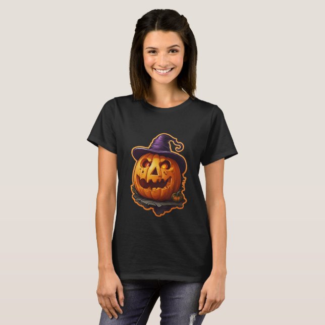 Camiseta de Halloween para mujeres alardeaba fiest (Anverso completo)
