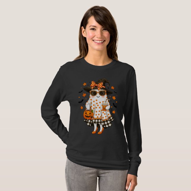 Camiseta de Halloween para mujeres fantasmas (Anverso completo)