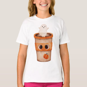 Camiseta de Halloween para niños con taza de café 