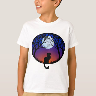 Camiseta de Halloween para niños Tee de gato negro