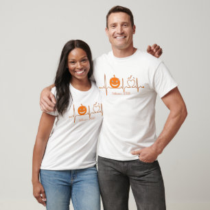 Camiseta de Halloween para parejas con calabaza y 
