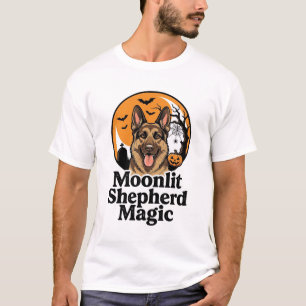Camiseta de Halloween Pastor Alemán Luna Espeluzna