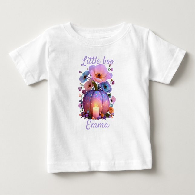 Camiseta de Halloween personalizada Little Boo par (Anverso)