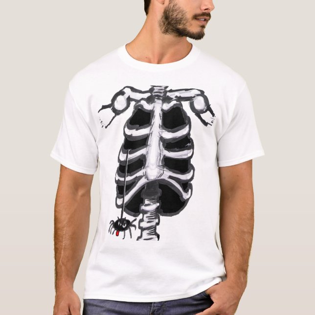 Camiseta de Halloween Personalizado Skeleton (Anverso)
