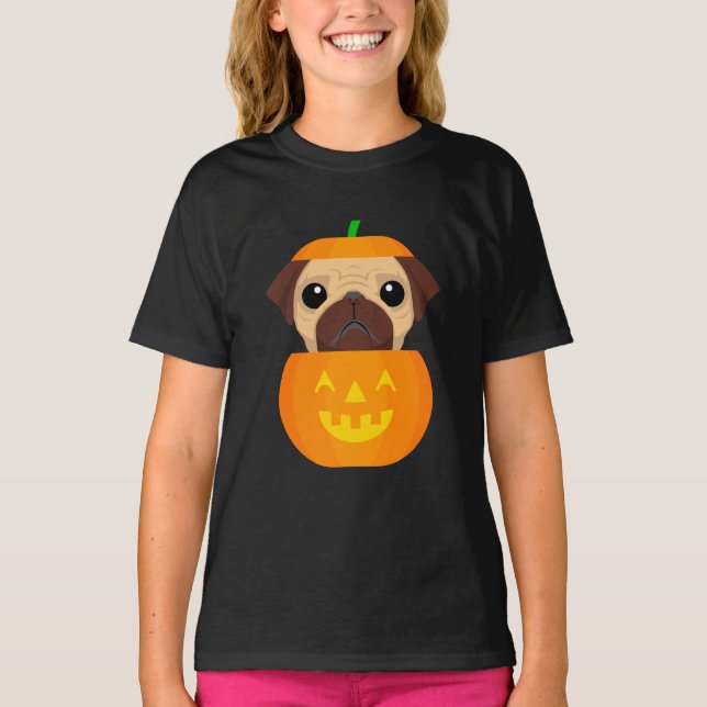 Camiseta de Halloween Pugkin (Anverso)
