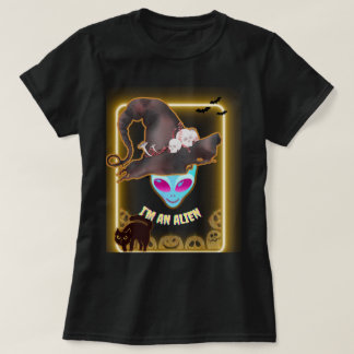 Camiseta de Halloween "SOY UN ALIEN": Diseño Neon