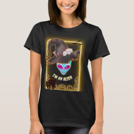 Camiseta de Halloween "SOY UN ALIEN": Diseño Neon
