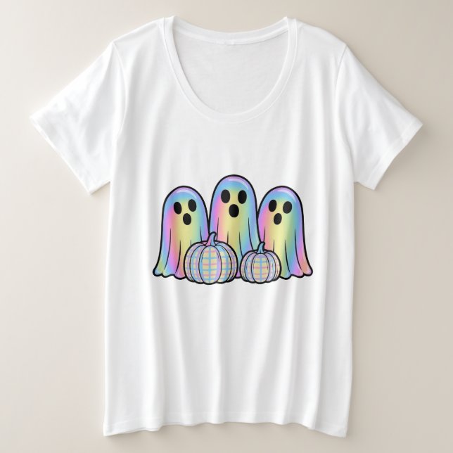 Camiseta de Halloween Trio de Fantasmas Adorables  (Anverso del diseño)