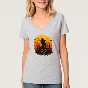 Camiseta de Halloween Vintage de Bruja Vaquera y C