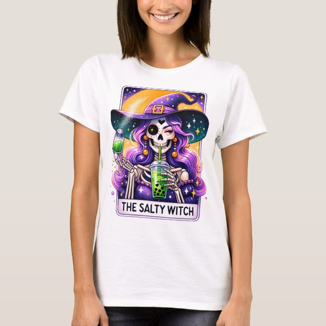 Camiseta de Halloween Witch Skeleton (Anverso)
