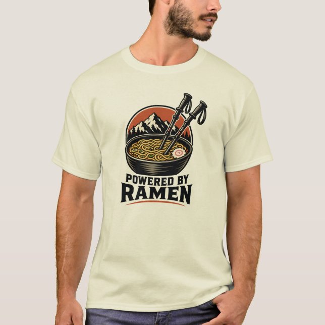 Camiseta de hambre de excursionista alimentada por (Anverso)