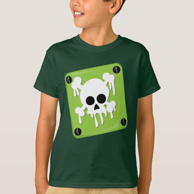 Camiseta de Hanes TAGLESS® para niños cráneos (Anverso)