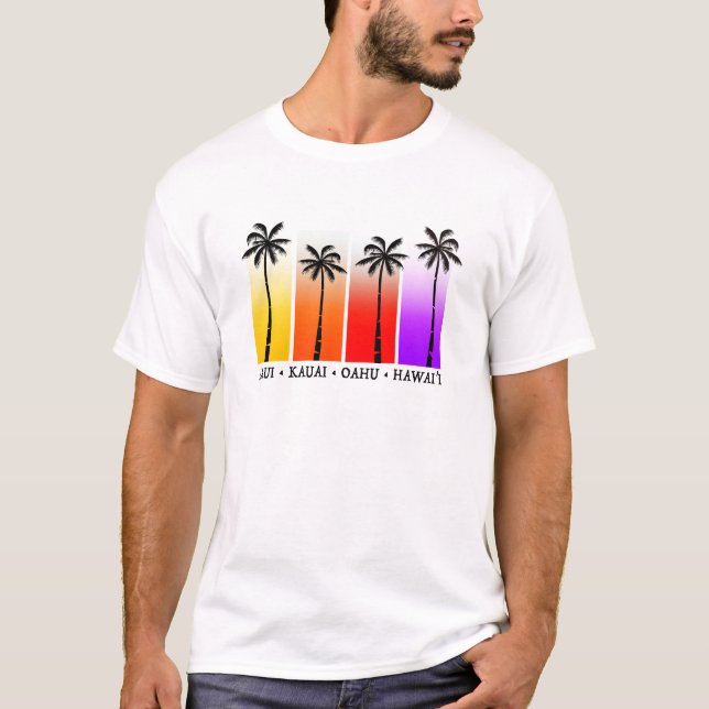 Camiseta de Hawái, Tee Tropical, Islas Hawaianas (Anverso)