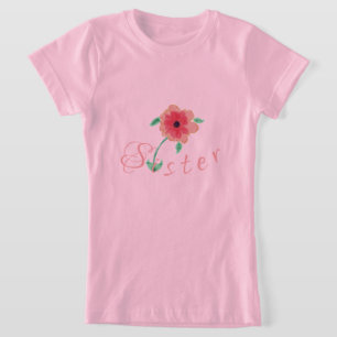 Camiseta de hermana rosa