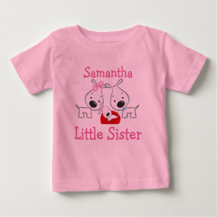 Camiseta de hermanita de perros personalizada