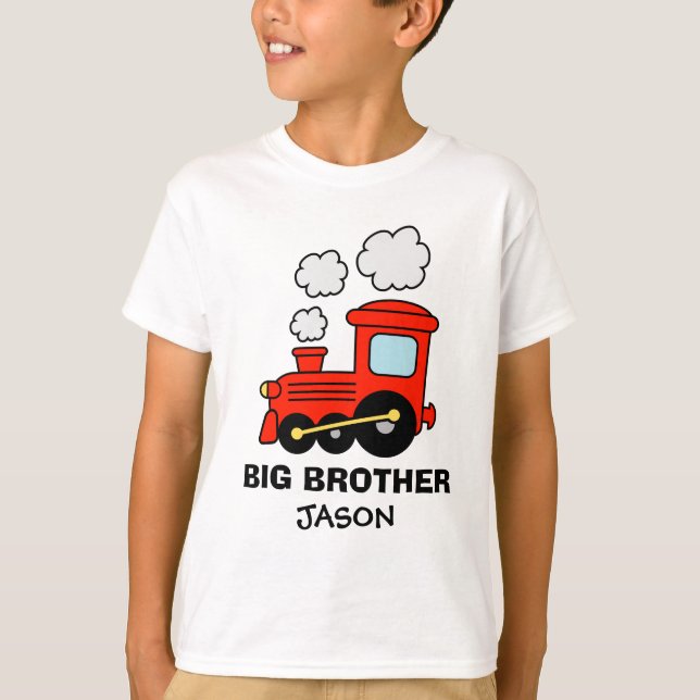 Camiseta de hermano mayor personalizada | Tren de  (Anverso)