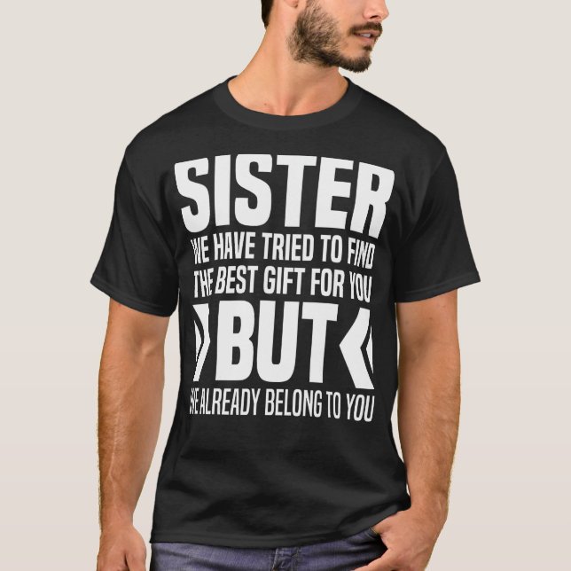 Camiseta De Hermanos A Hermana Pequeña Hermana Para El Amor (Anverso)
