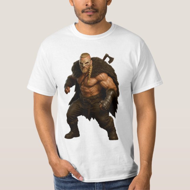 Camiseta de héroe vikingo bárbaro (Anverso)