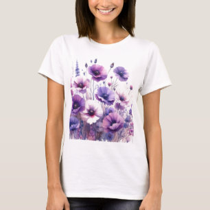 Camiseta de Hibiscus Purple Floral