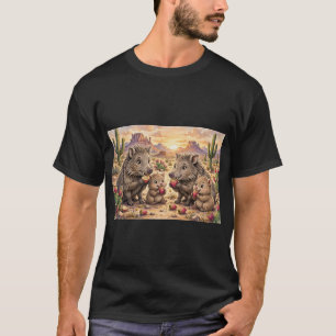 Camiseta de higo chumbo de familia de jabalí adora