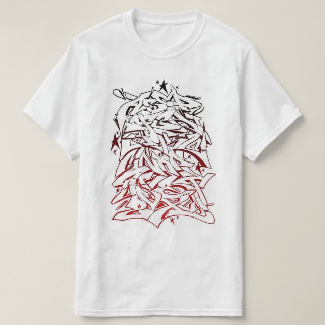 Camiseta de Hip Hop del alfabeto de la pintada (Diseño del anverso)