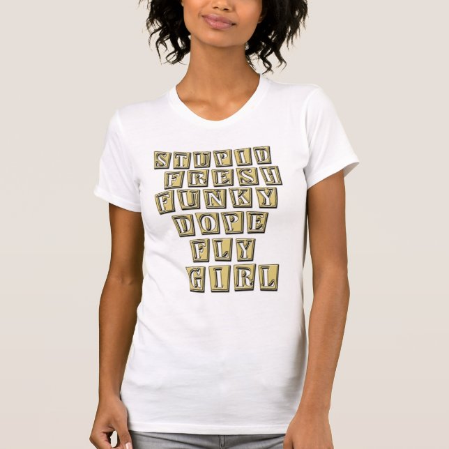 Camiseta de HIP HOP del chica de la mosca (Anverso)