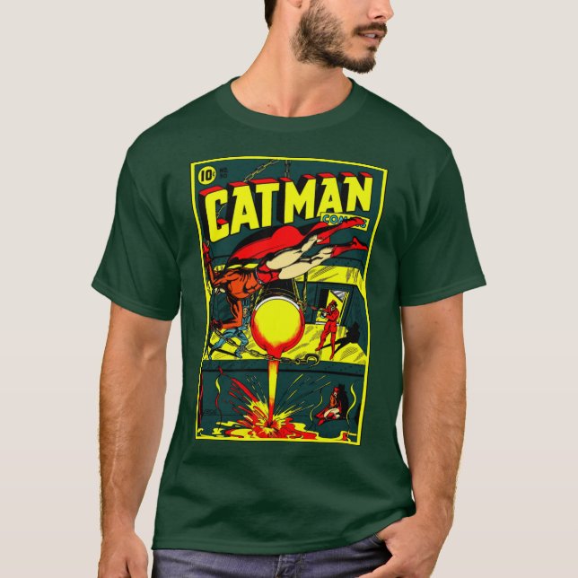 Camiseta de historietas Cat-Man de los años 40 (Anverso)