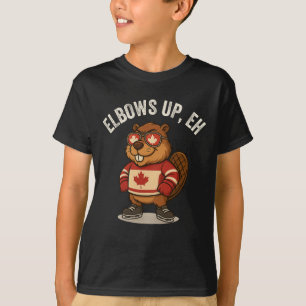 Camiseta de hockey divertida Elbows Up Eh Beaver M