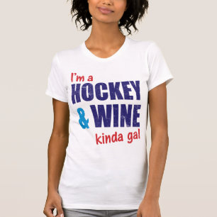 Camiseta de hockey y vino divertida impresa en per