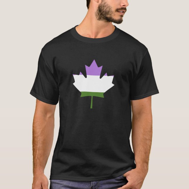Camiseta de hoja de arce orgullo genderqueer (Anverso)