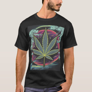 Camiseta de Hoja Psicodélica   Camiseta Neon de St