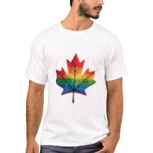 Camiseta de hojas de arce arco iris