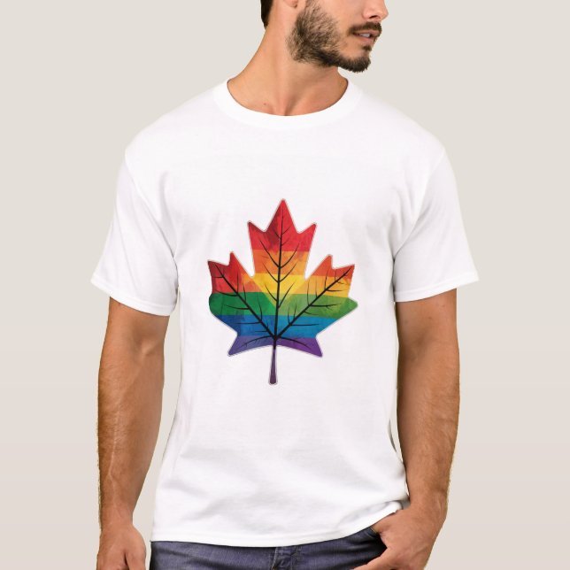 Camiseta de hojas de arce arco iris (Anverso)